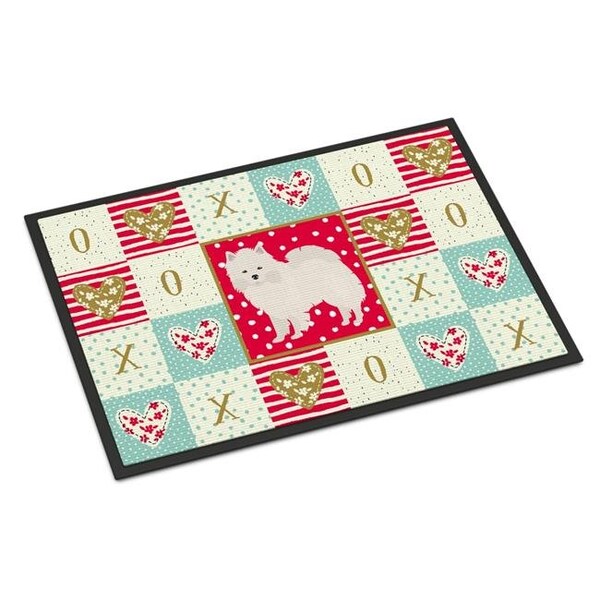Carolines Treasures CK5808MAT 18 x 27 in. American Eskimo Love Indoor or Outdoor Mat CK5808MAT - main